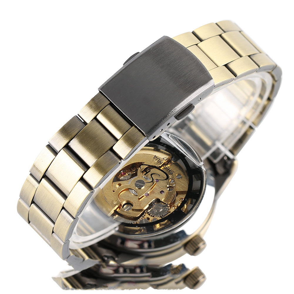 Shenhua Men's Fashion Hollowed-out Retro Automatic Mechanical Watch