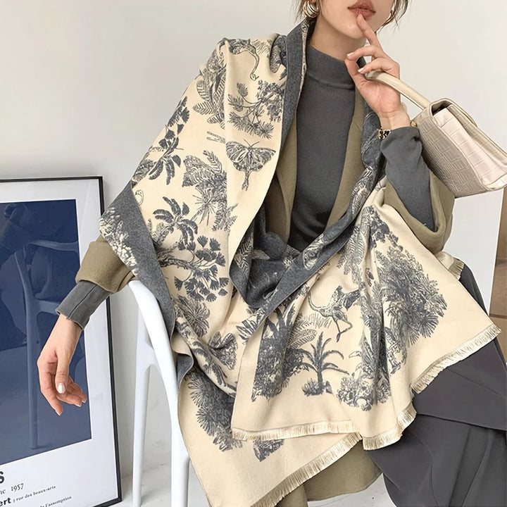 Luxurious Cashmere Floral Scarf