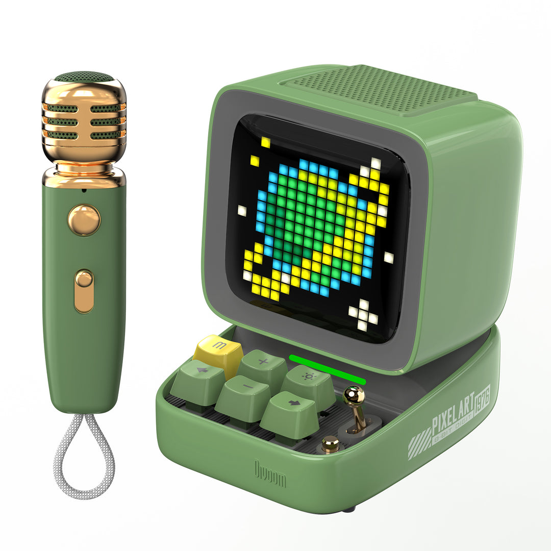 Ditoo-Mic Bluetooth Speaker with Karaoke Microphone and Pixel Art Display