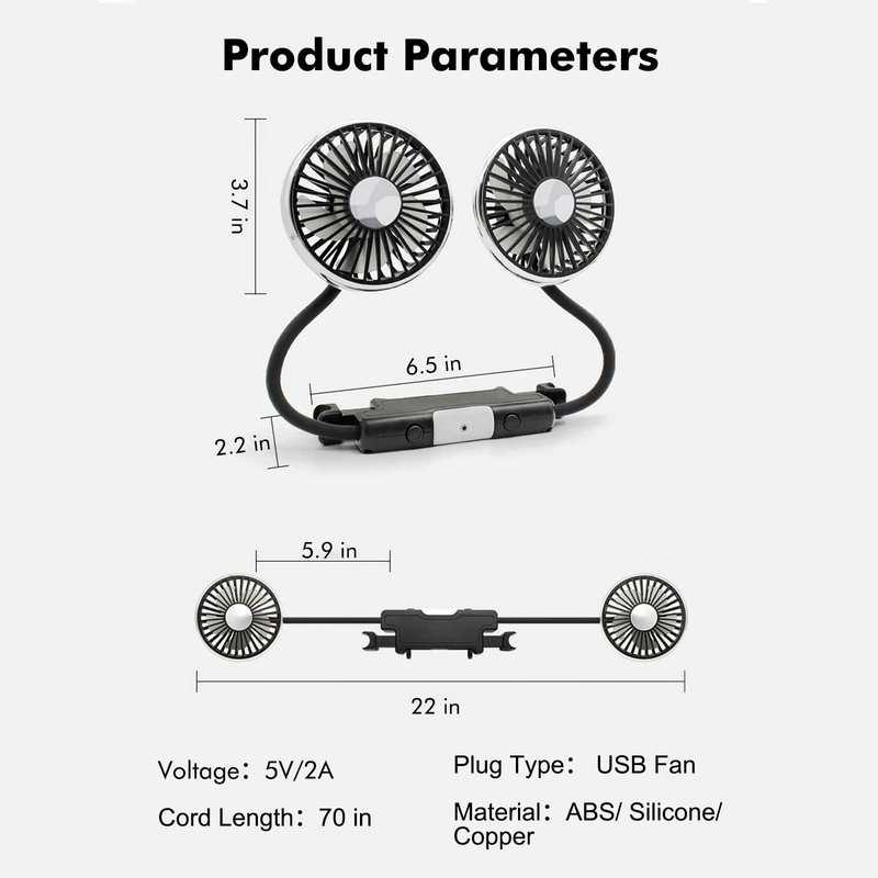 Summer Dual-Head USB Hose Fan