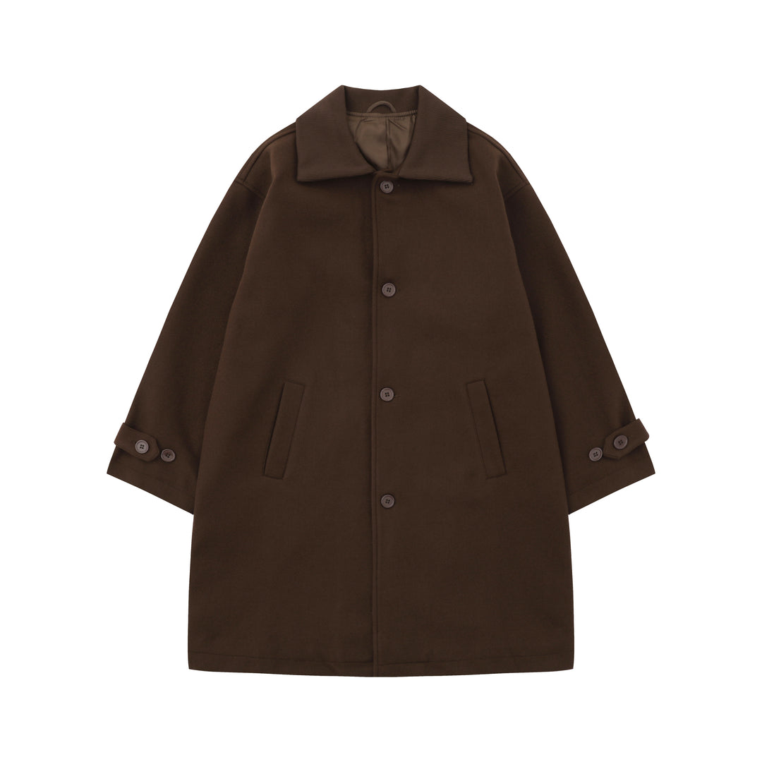 Japanese-style Retro Brown Woolen Coat