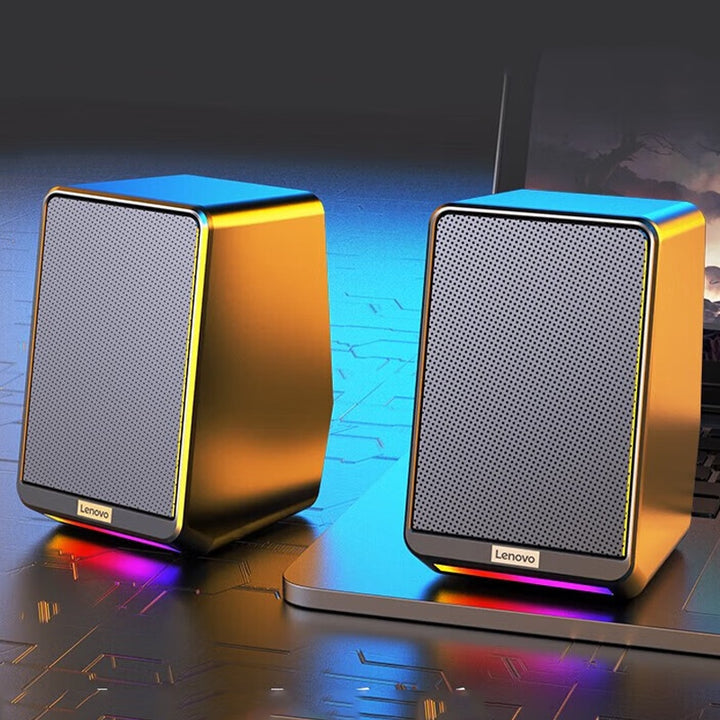 Wired Desktop Speakers with 360° Surround Sound and RGB Gaming Lights