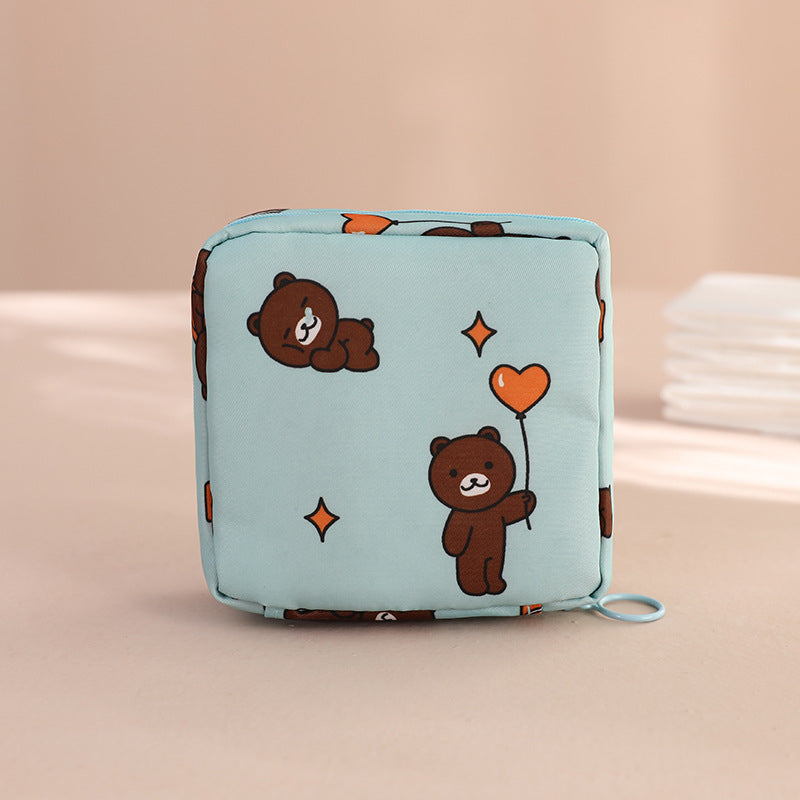 Portable Sanitary Napkin and Cosmetic Storage Bag