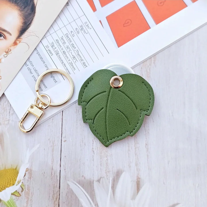 Airtag Leather GPS Protective Case with Keychain