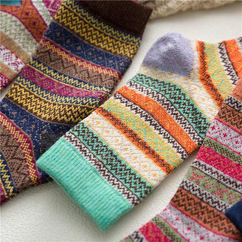 Cozy Wool Striped Women's Socks