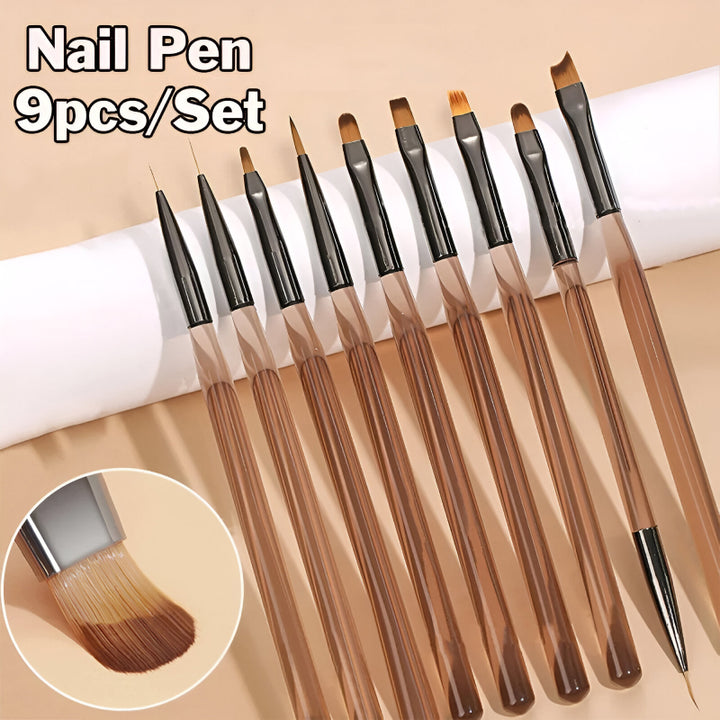 9PCS UV Gel Nail Art Brush Set