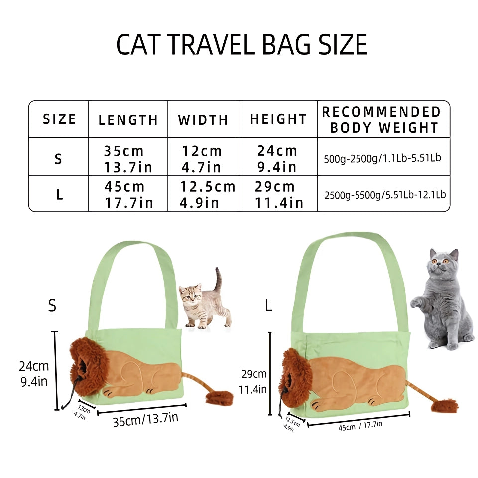 Adorable Lion Shaped Pet Carrier Bag for Small Dogs and Cats