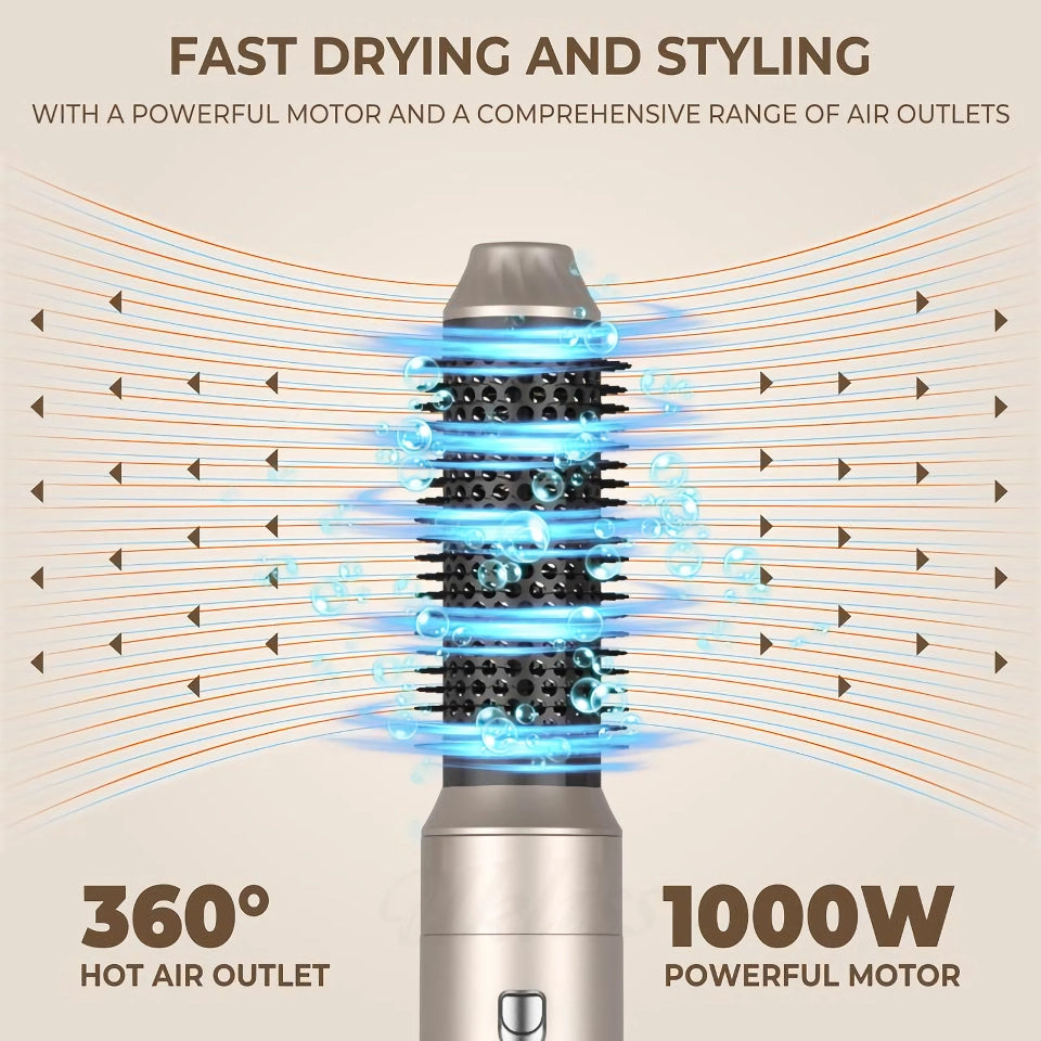 5-in-1 Detachable Hair Dryer Brush and Volumizer - Hot Air Styling Brush