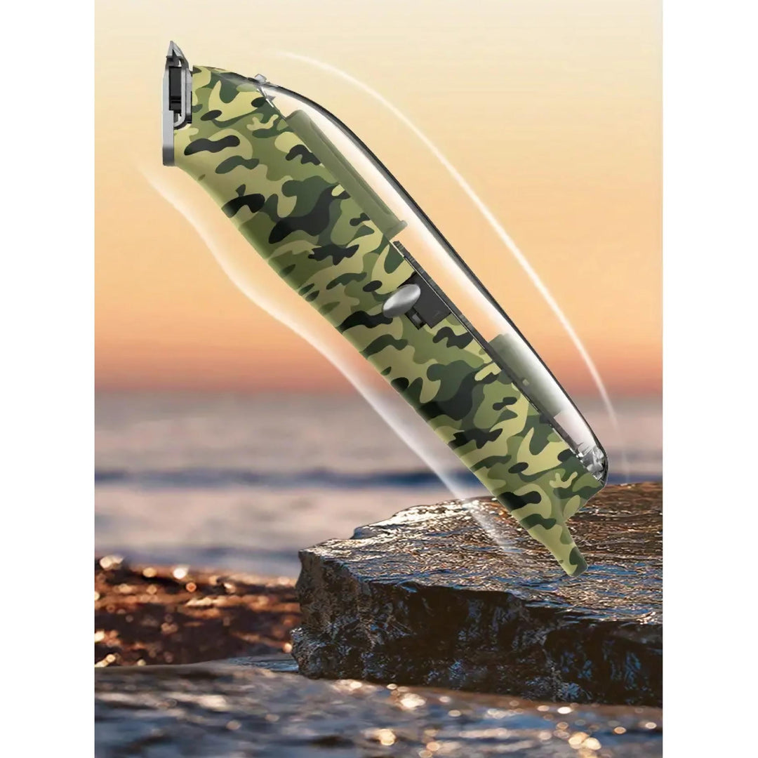 Professional Camouflage Cordless Hair Clipper - Adjustable & Rechargeable