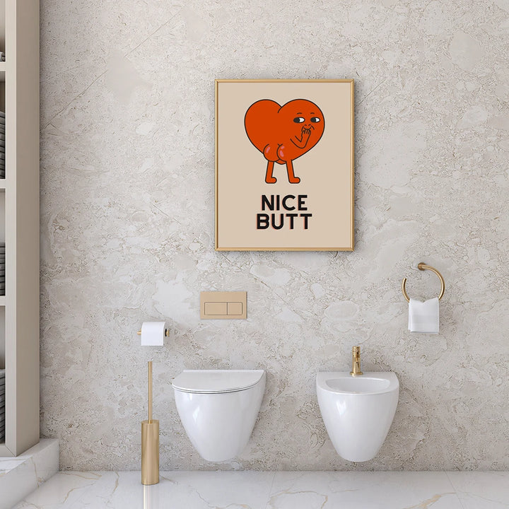 Funny Nice Butt Bathroom Wall Art Canvas Print