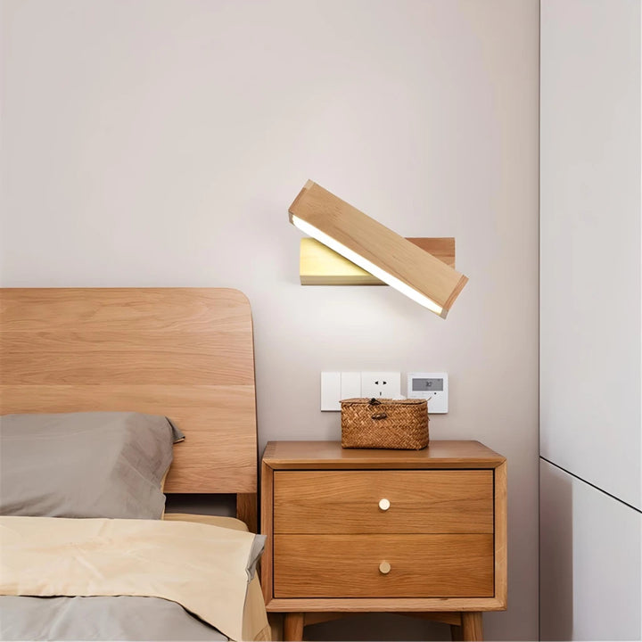 Wooden Nordic Wall Lamp LED Bedroom and Living Room Light