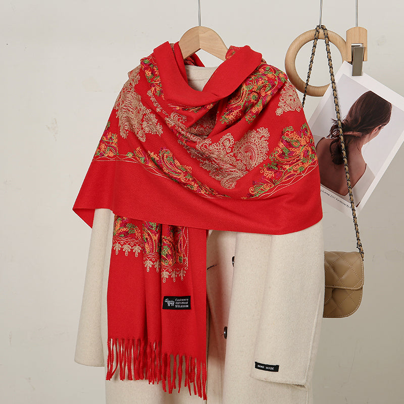 Luxurious Cashmere Floral Scarf