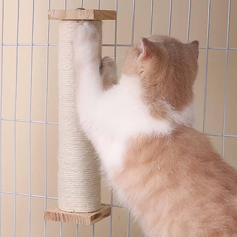 Wood Wall-Mounted Cat Scratcher