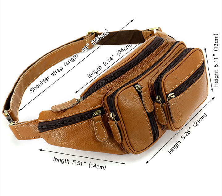 Oil Wax Leather Retro Cowhide Crossbody Chest Bag