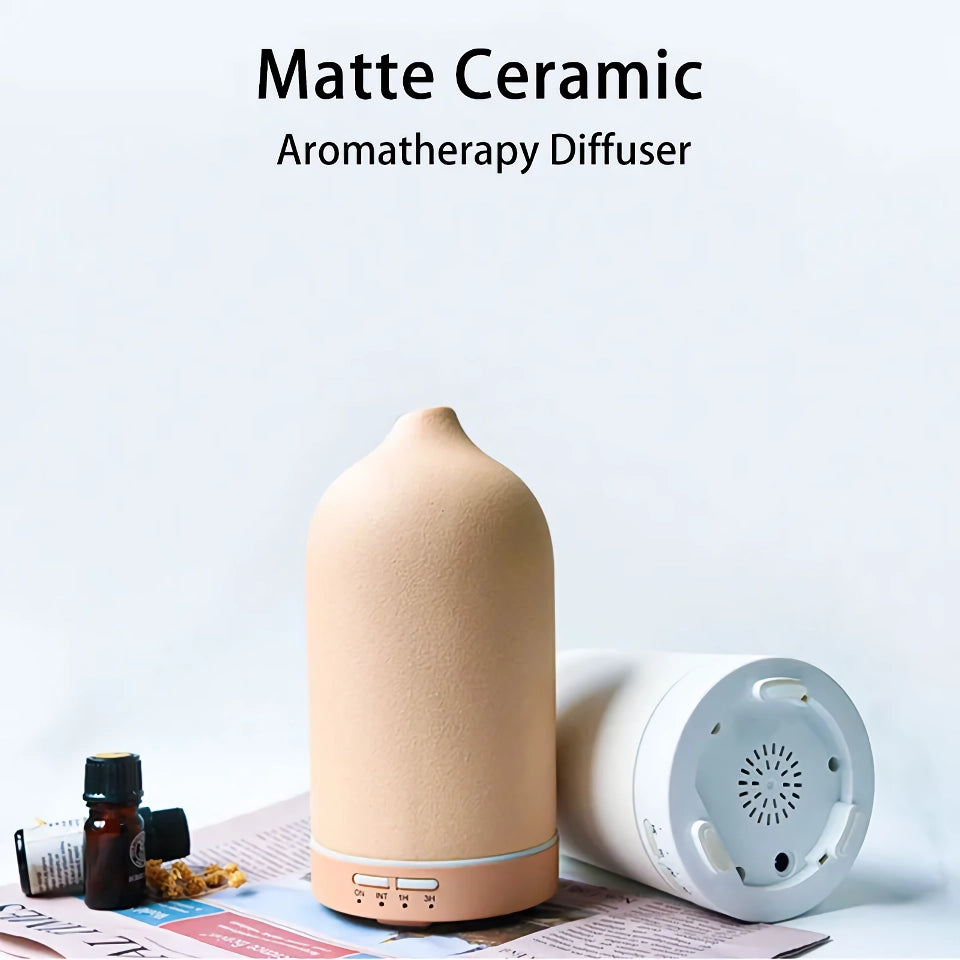 Ceramic Ultrasonic Essential Oil Diffuser with Timer and Night Light