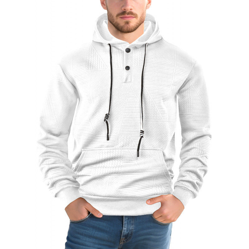 Pullover Solid Color Casual Sports Loose Long Sleeve Hooded Sweater Men