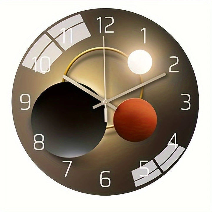 Tempered Glass Wall Clock Mute Living Room Clock Wall-mounted Decorative Clock