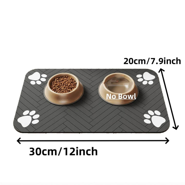 Absorbent Pet Feeding Mat with Waterproof Rubber Backing