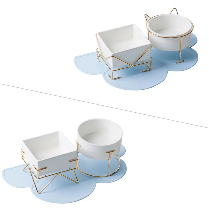 Elevated Ceramic Food and Water Bowl