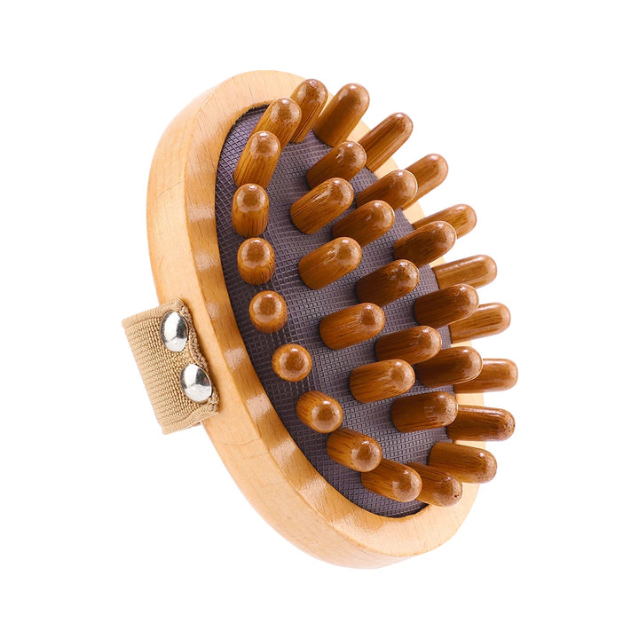 Wooden Meridian Massage Brush with Anti-Cellulite and Scalp Massage Benefits