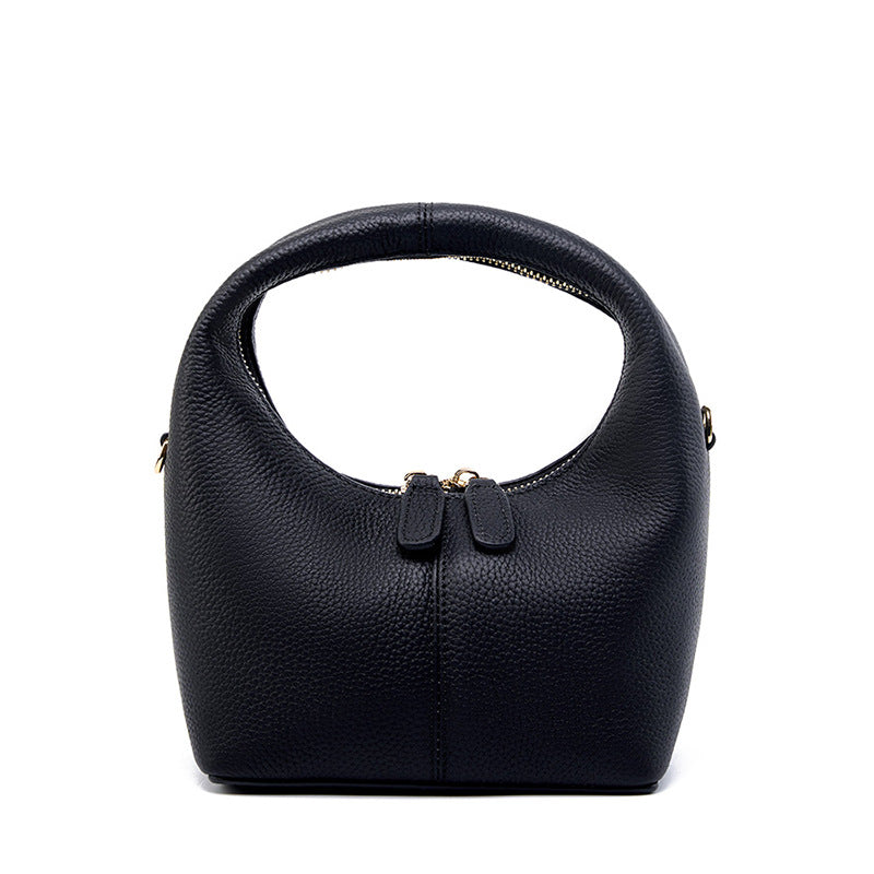 Luxurious Leather Crescent Shoulder Bag