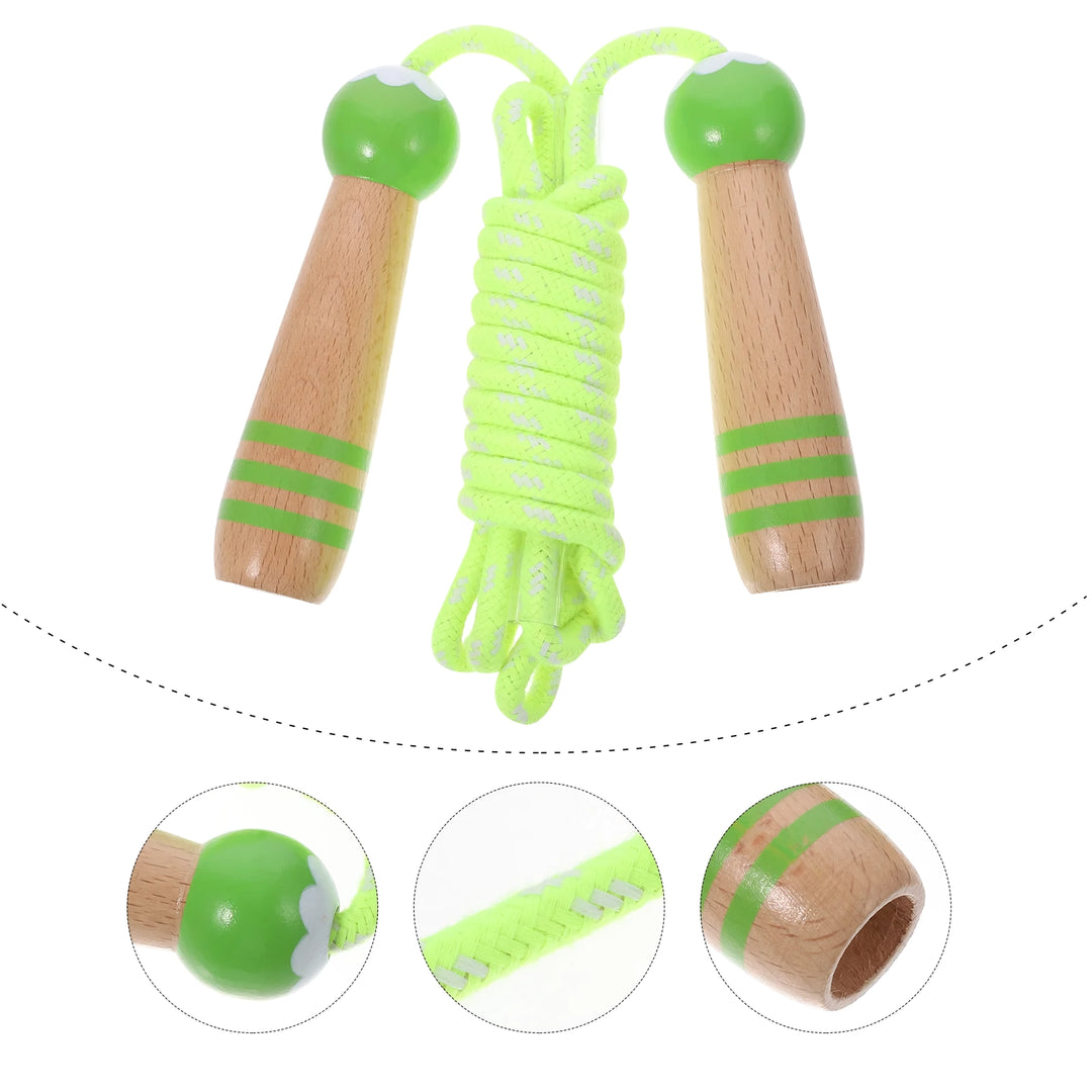 Adjustable Wooden Cartoon Skipping Rope for Kids