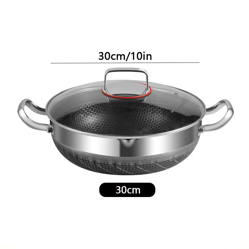 Stainless Steel Non-Stick Frying Pan with Lid