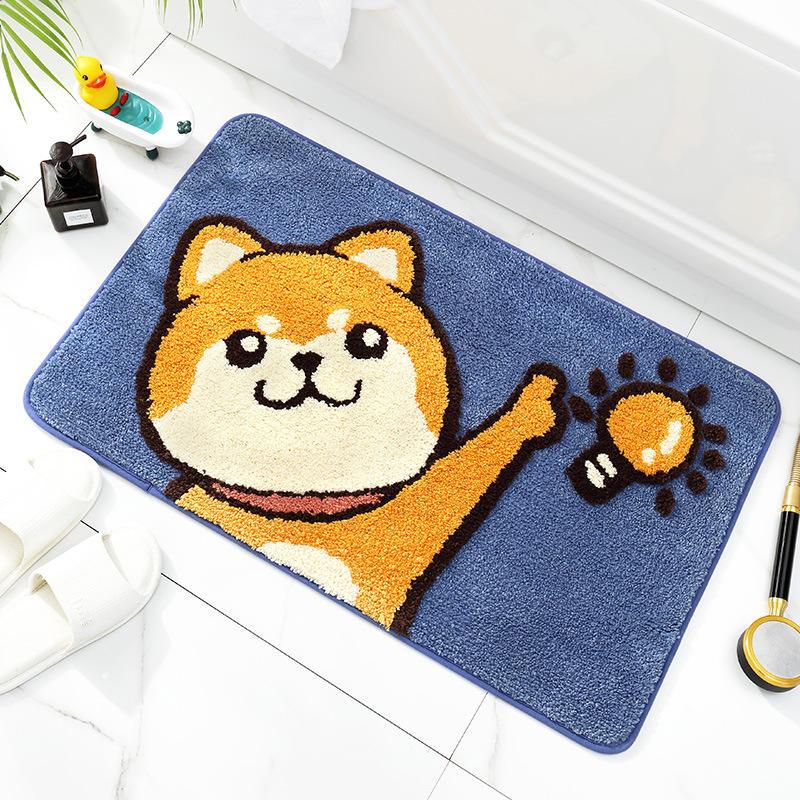 Charming Cartoon Flocking Non-Slip Bathroom Mat