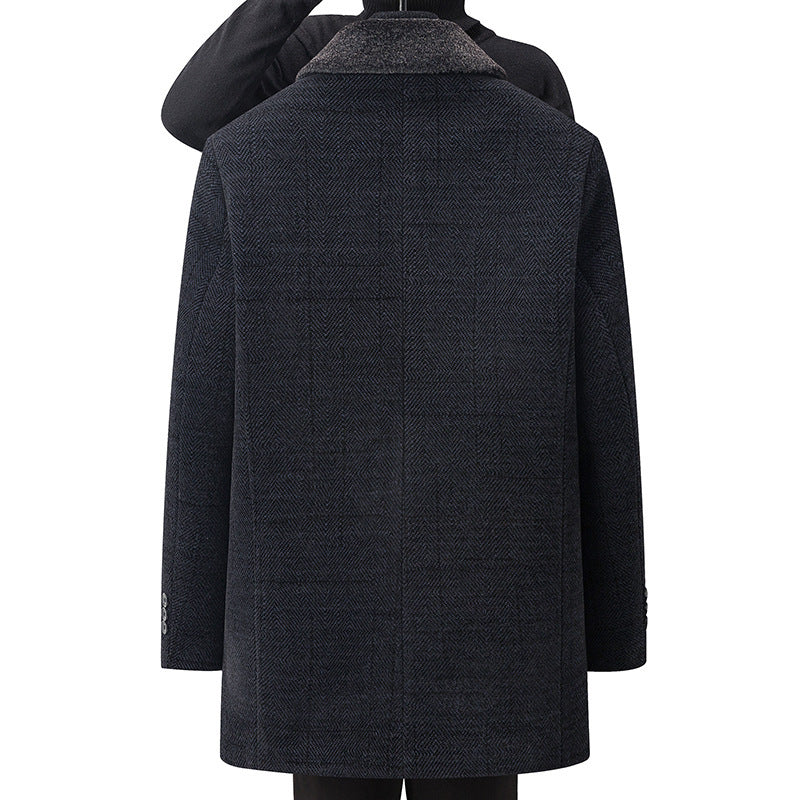 Middle-aged And Elderly Fleece-lined Thickened Detachable Two-piece Coat