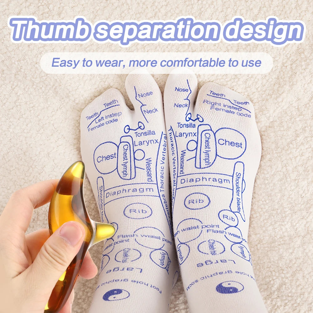 Foot Reflexology Massage Socks with Acupressure Stick