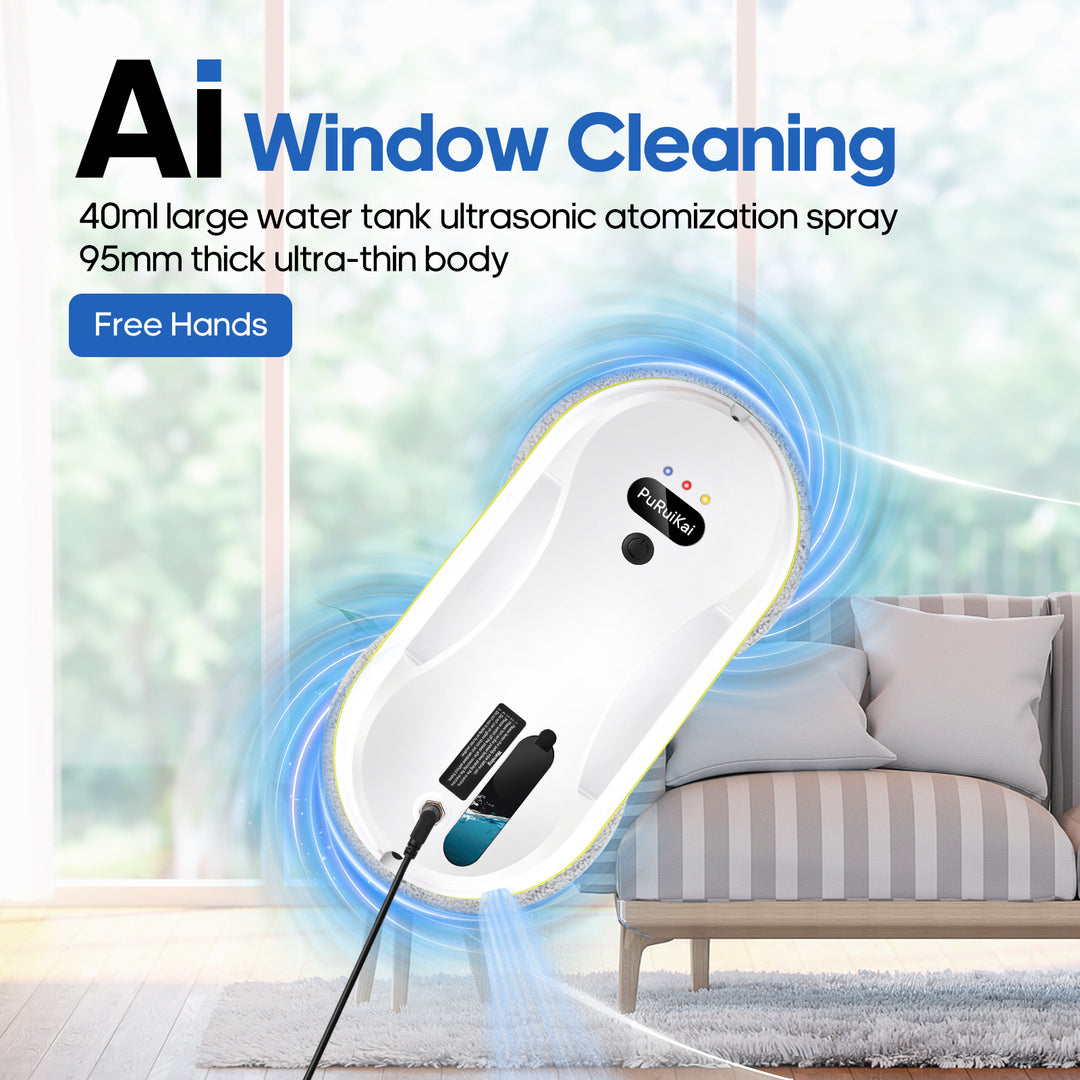 Automatic Window Cleaning Robot with Remote Control and Water Spray