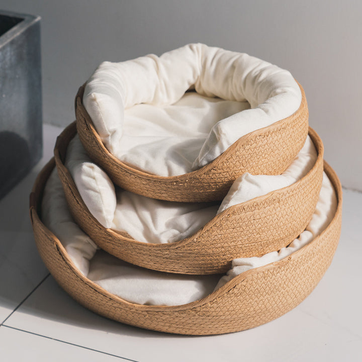 Handmade Bamboo Weaving Cat & Puppy Bed