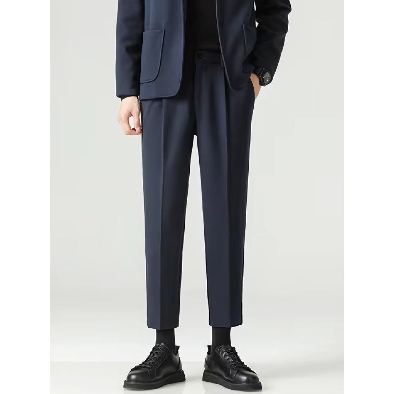 Minimalist Loose Pleated Suit Pants