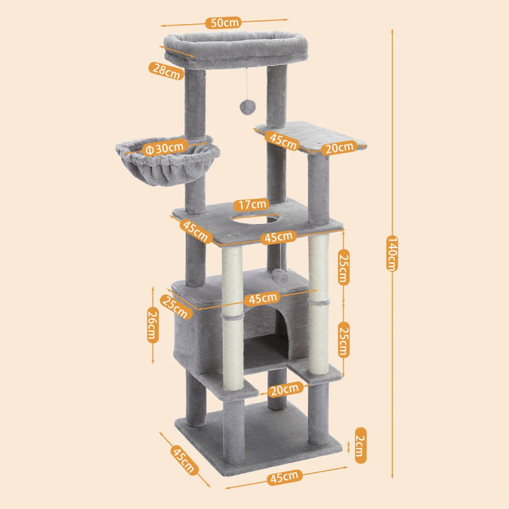 Multi-Level Cat Tree with Condo and Scratching Posts