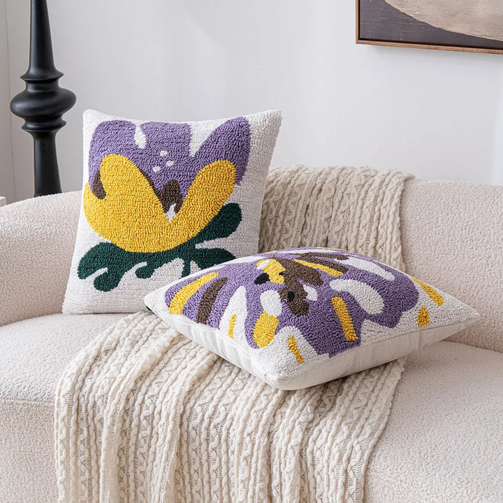 Modern Geometric Tufted Embroidered Cushion Cover