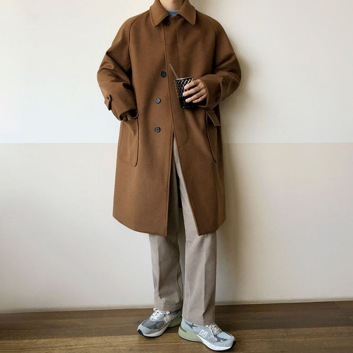 British Style Trench Coat Woolen Cloth