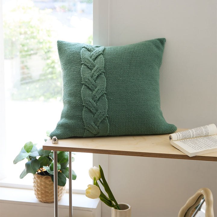 Nordic Twist Design Knitted Pillow Case