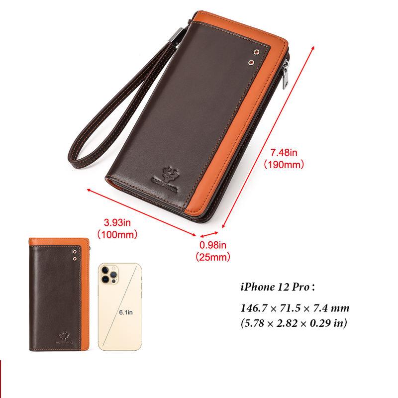 Men’s RFID Blocking Long Leather Wallet