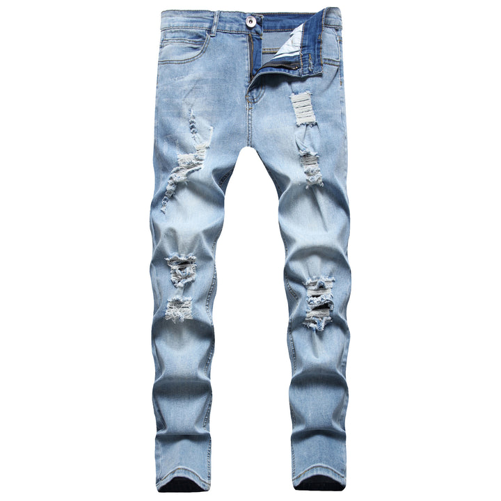 Men's Ripped Slim Jeans Fashion Casual Ankle Banded Pants