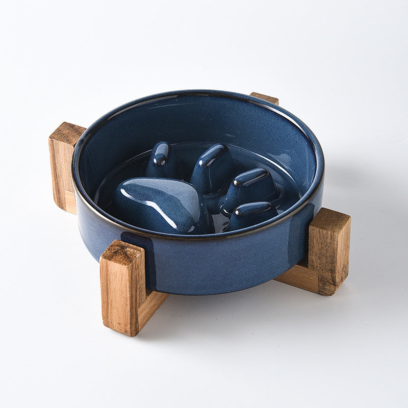 Slow Feed Ceramic Pet Bowl