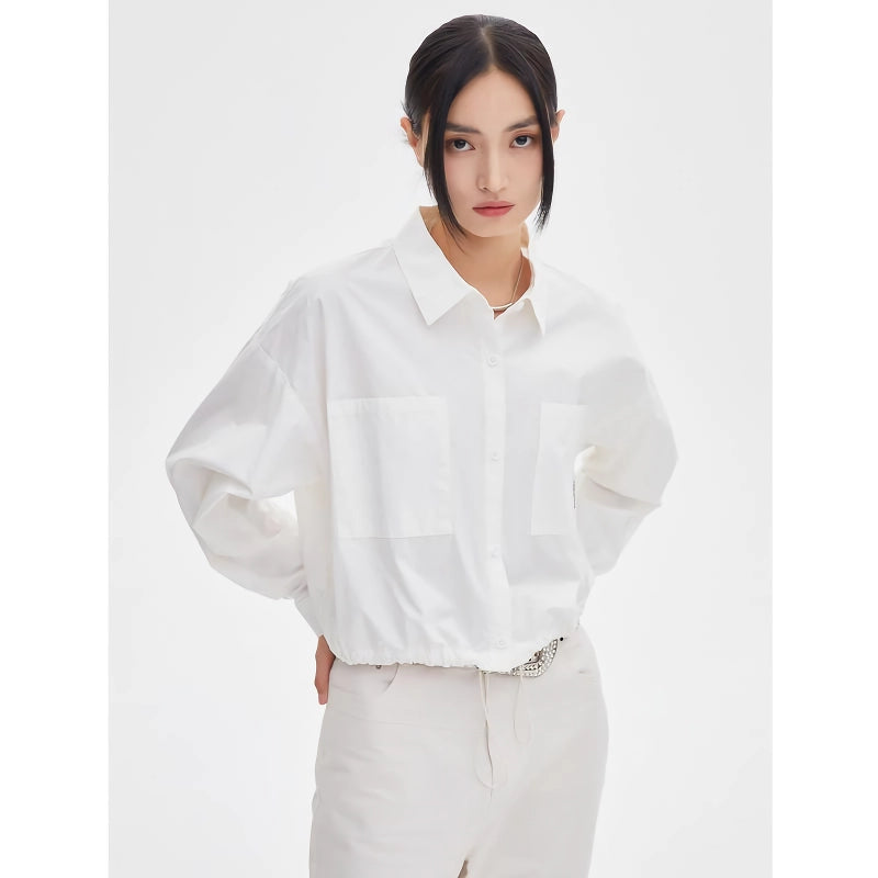 Women's Long Sleeve Button Lapel Blouse