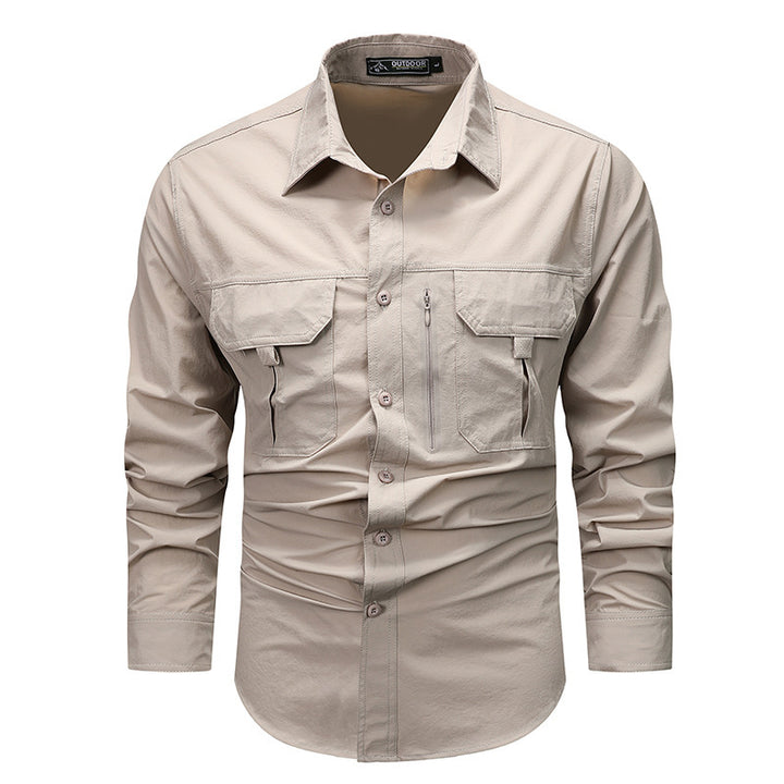 Retro Workwear Shirt Men's Long-sleeved Spring Fashion Brand Casual Overshirt