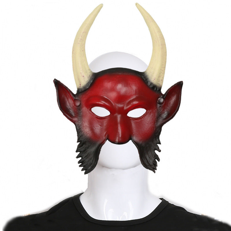 Halloween Mask Male Horn Evil Face Ghost Head