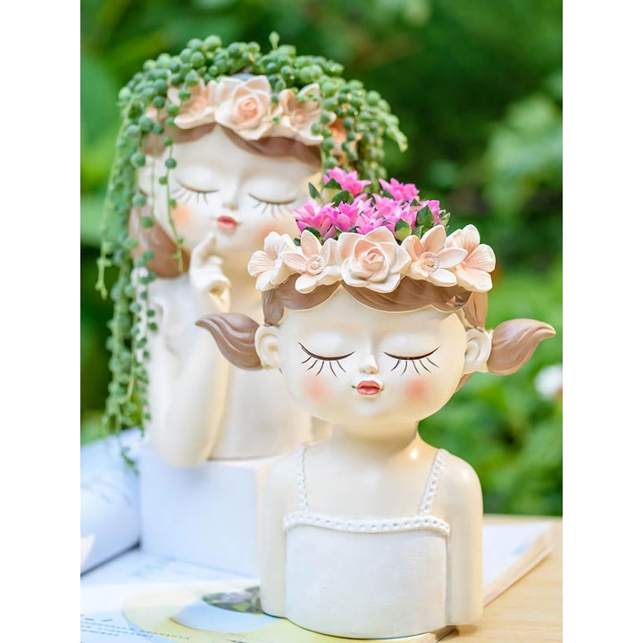 Charming 7.8-inch Fairy Girl Planter for Succulents