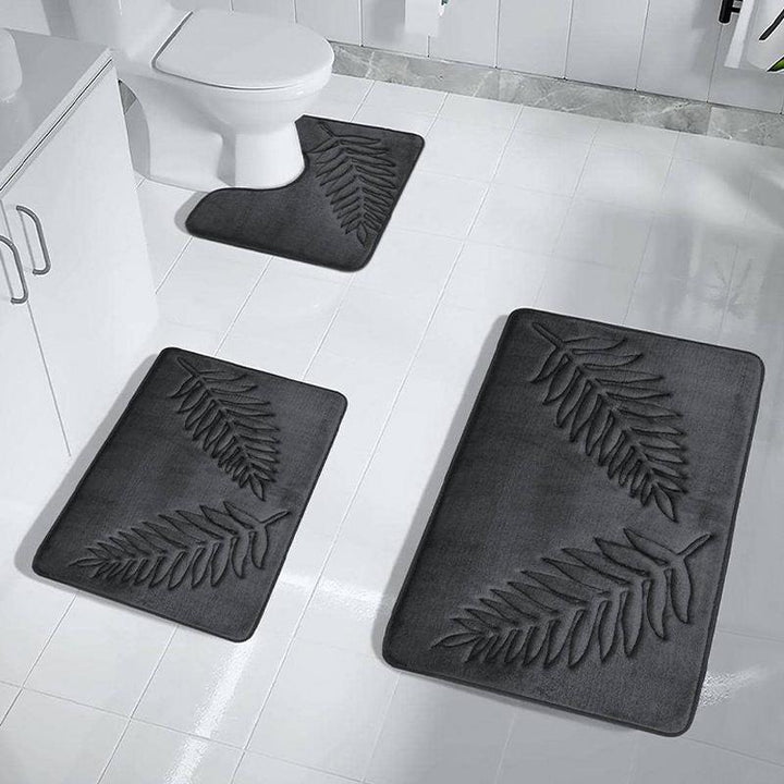 Luxury 3-Piece Quick-Dry Memory Foam Bath Mat Set