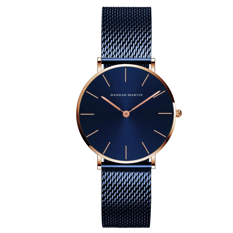 36mm Rose Gold Minimalist Women's Quartz Watch with Waterproof Design