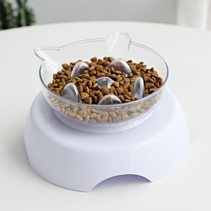 15 Degree Tilt Anti-Suffocate Cat Slow Feeder with Raised Stand