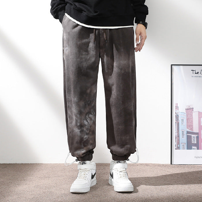 Elastic Waist Drawstring Ankle-tied Sweatpants Men