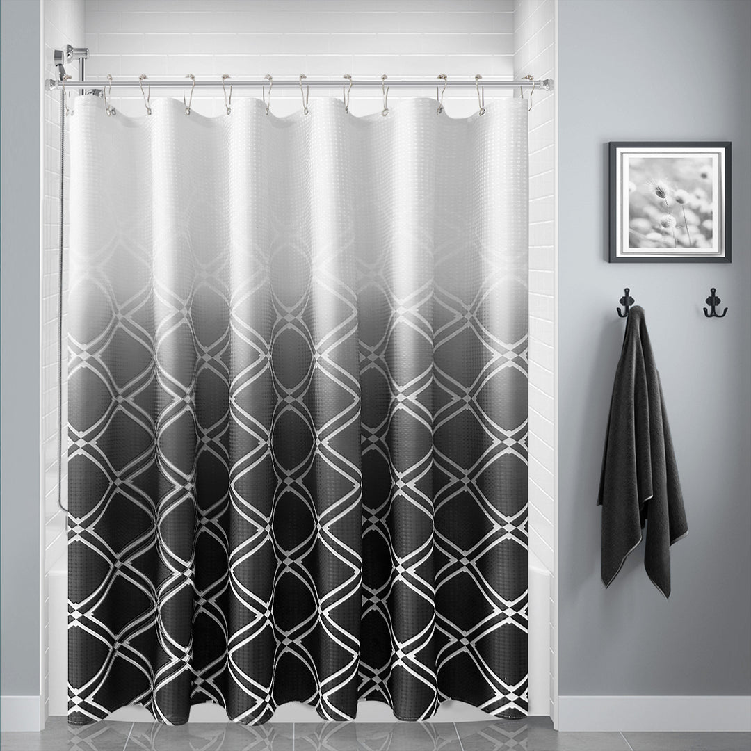 Geometric Gradient Waterproof Shower Curtain