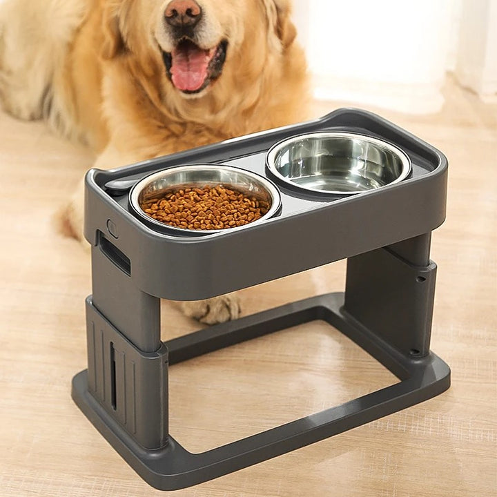 Large Anti-Slip Dog Bowl with Neck Protection & Double Bowl Design